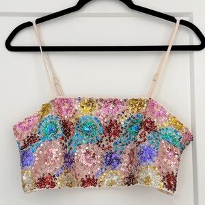 12th Tribe Dynamo Sequin Crop Top - Size S
